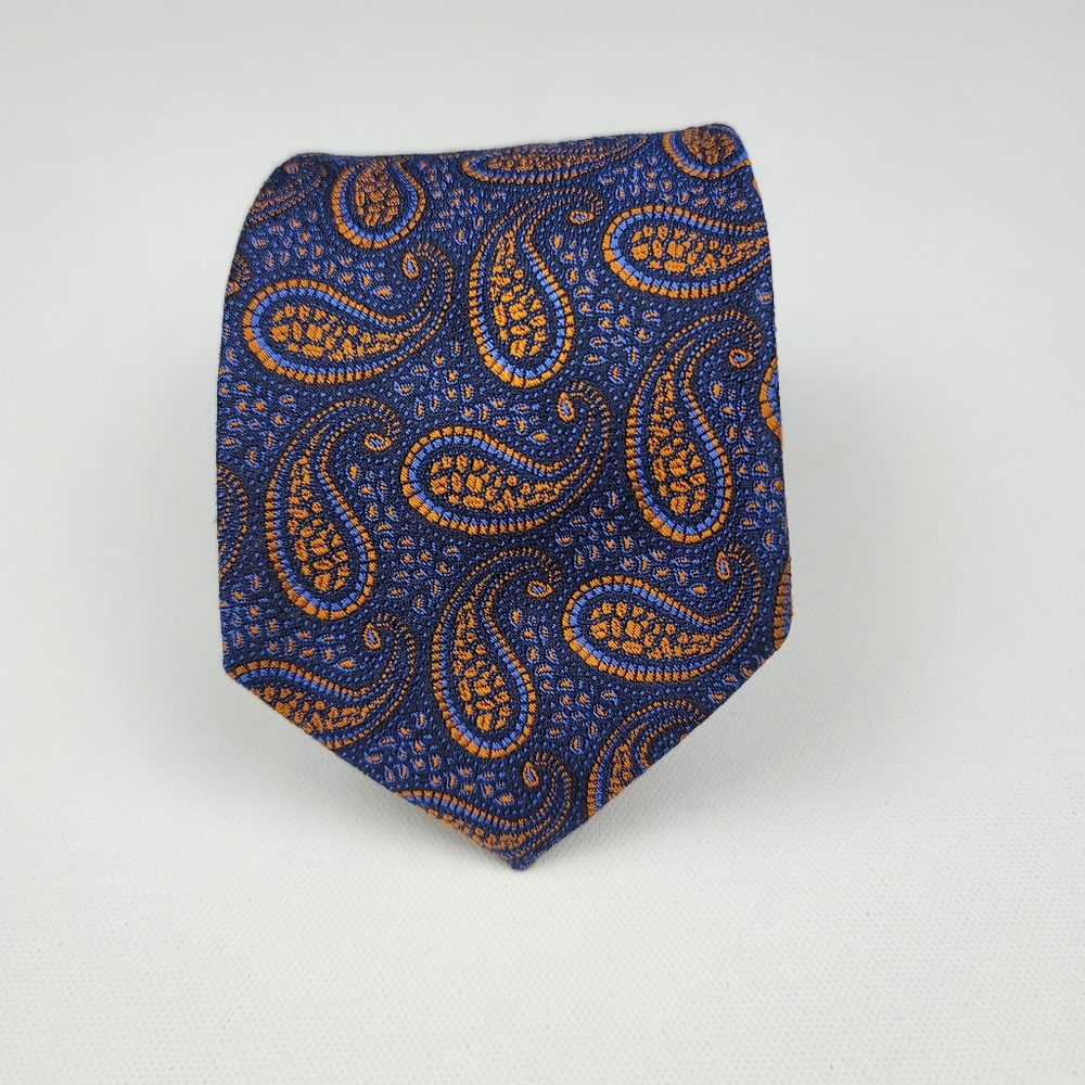 Paul Fredrick Paisley 100% Silk Long Men's tie - Picture 3 of 7